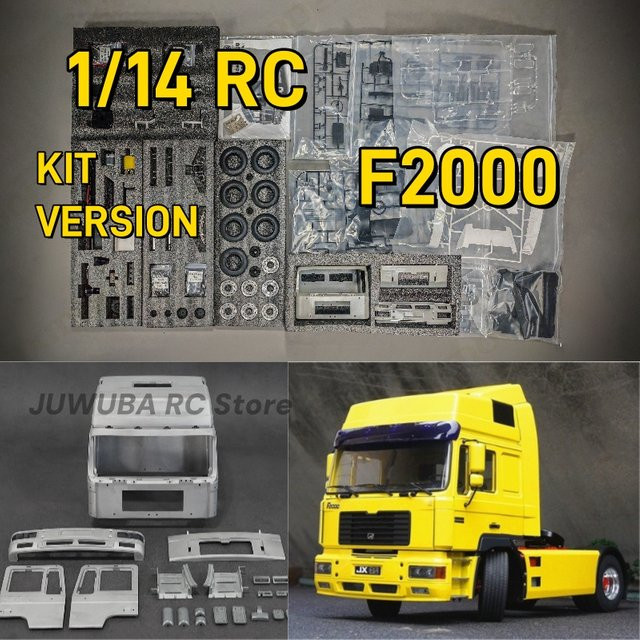 JXModels MAN F2000 Kit Version, RC LKW, Metall, Grau, 1:14 - Bild 1
