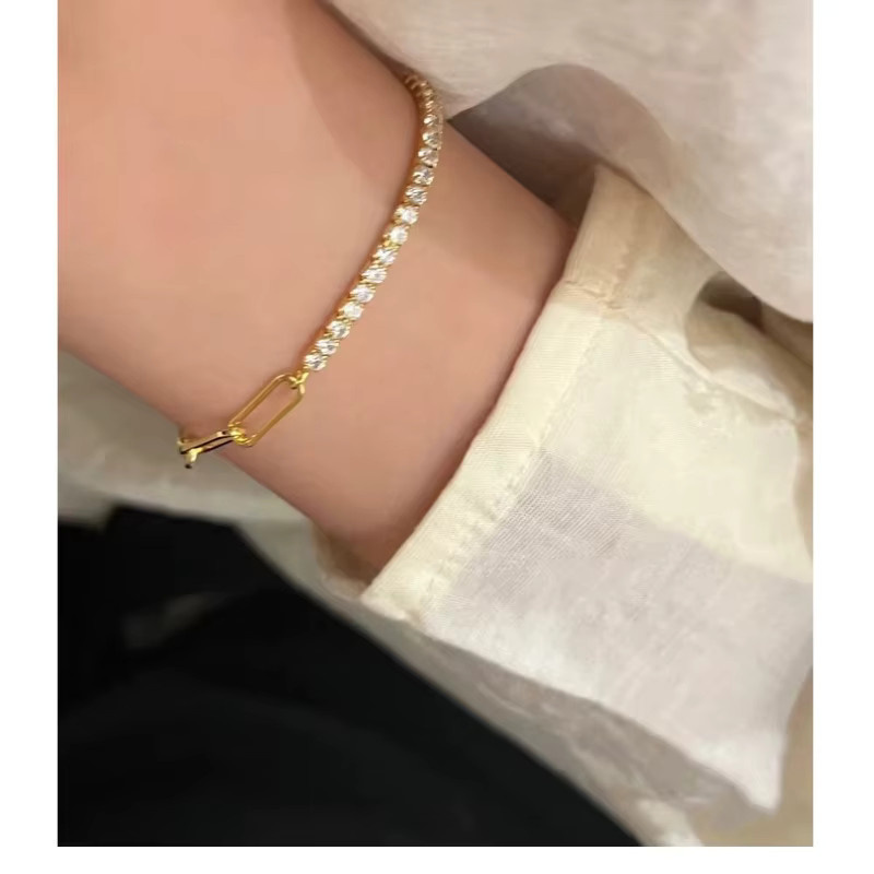 ALCADEN Armband, Edelstahl, Gold, Kristall, Damen - Bild 4