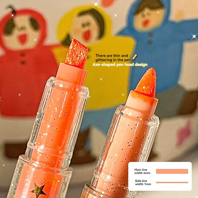 4er Set Glitter Textmarker von kissbuty in Multicolour für Tagebuch und Journal - Bild 2