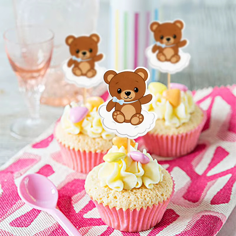Bär Papier Kuchen Topper für Kinder Geburtstag Party Dekoration in Braun - Bild 2