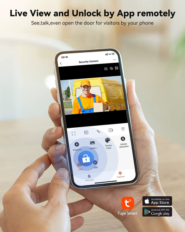 TMEZON 4-Draht Video-Gegensprechanlage mit 7 Zoll 1080P Touchscreen IP Video-Türsprechanlage Tuya und Fernentriegelung Y10-W11 - Bild 2