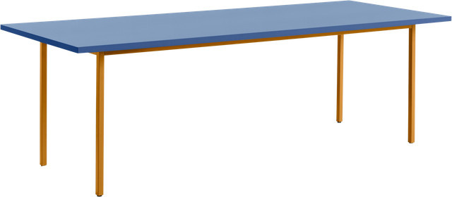 HAY Two Colour Tisch Rechteckig in Blau Multicolour aus Valchromat und Stahlrohr - Bild 1