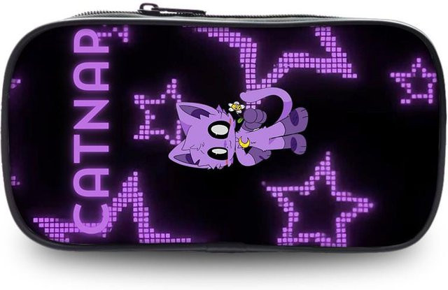 CrimsonCraft Catnap Poppy Playtime Federmäppchen für Schüler in Schwarz und Lila - Bild 1