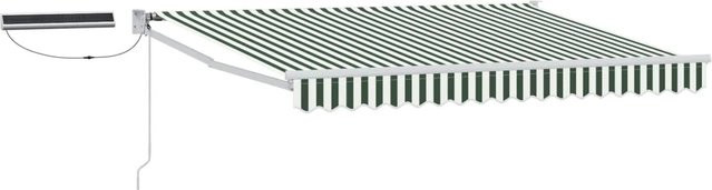 vidaXL Elektrische Ausziehbare Markise mit Motor in Grün und Weiß, B: 3 m, T: 2,5 m - Bild 1