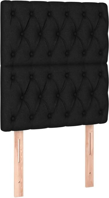 vidaXL LED Kopfteil in Schwarz mit integrierter Beleuchtung und USB-Ladeanschluss, gepolstertes Stoff-Design, B/T/H: 80 x 7 x 118-128 cm - Bild 1