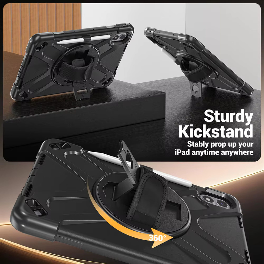 AJIUYU Stoßfeste Kinderhülle für Xiaomi Redmi Pad 2 Pro 12,1 Zoll und POCO Pad M1, Farbe: Schwarz - Bild 3