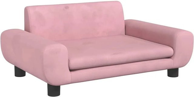 vidaXL Hundebett Sofa aus Samt in Rosa, B/T/H: 70 x 45 x 33 cm - Bild 1
