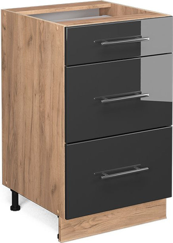 Vicco Küchenunterschrank Fame-line in Anthrazit Hochglanz ohne Arbeitsplatte, Breite: 50 cm - Bild 1