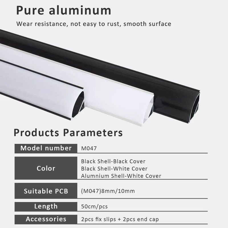 MJJC LED-Aluminiumprofil in V-Form für Bandleuchten, Schwarz-Silber, Länge: 44 cm - Bild 2