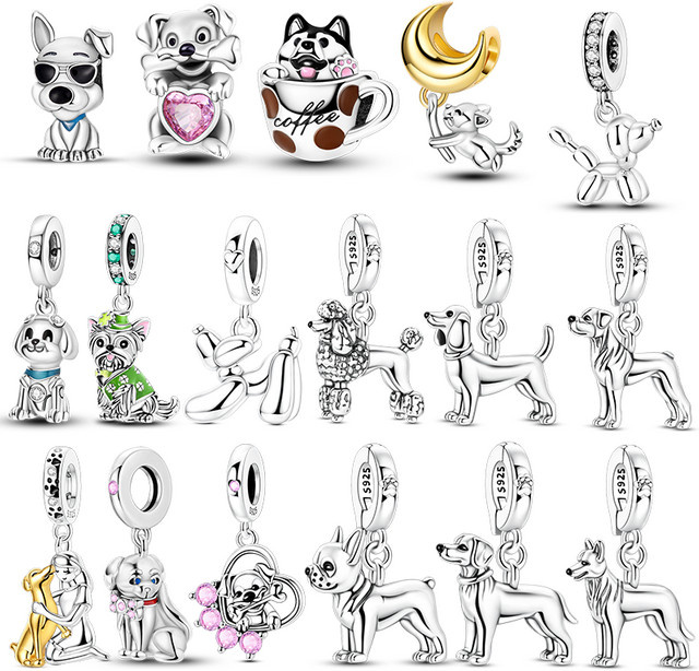 Anhänger 925 Silber, Teacup Dog Balloon Dog Poodle, Damen - Bild 1