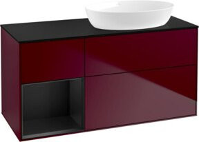 V&B Waschtischunterschrank Finion mit Wandbeleuchtung, Breite: 120 cm, Tiefe: 50,1 cm, Höhe: 50,1 cm, lackiert in Blau matt - Bild 1