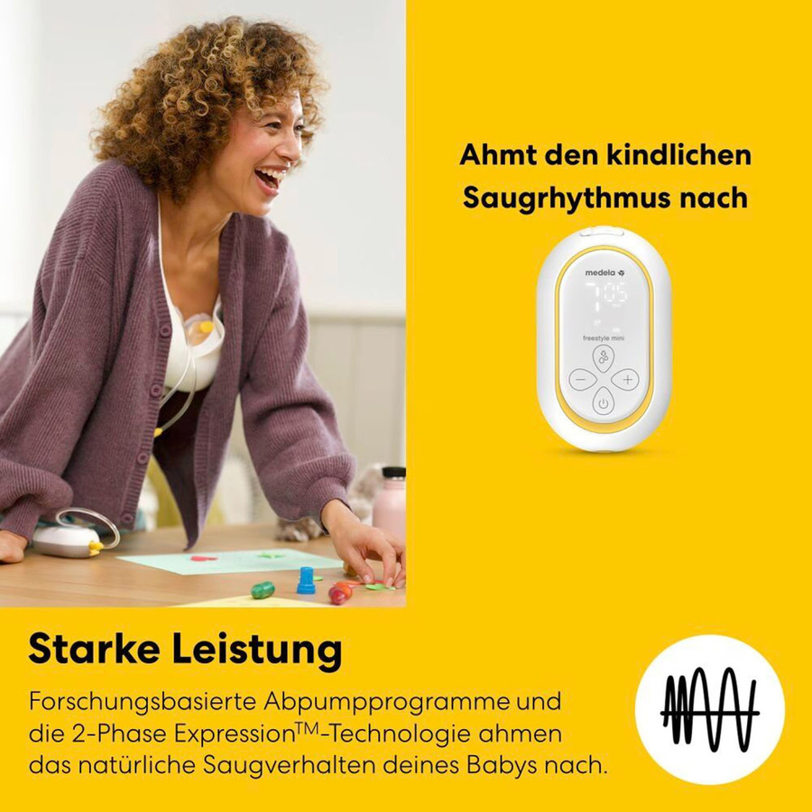 Medela Freestyle Mini Handsfree Double Elektrische Milchpumpe, tragbar, Weiß/Multicolor - Bild 3