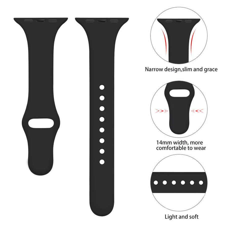 RWBANDS Uhrenarmband Silikon, Schwarz, Damen - Bild 1