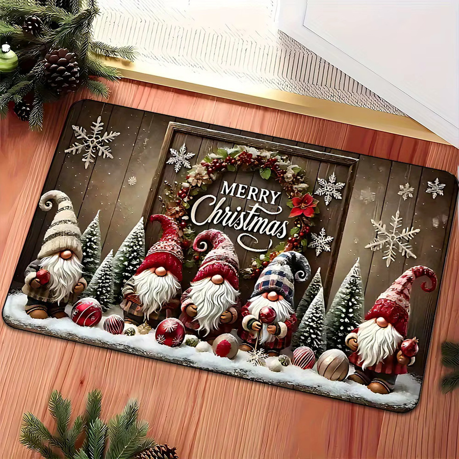 VIKAMA Weihnachtliche Fußmatte mit Weihnachtsmann-Design in Multicolour, B/T: 60 x 40 cm - Bild 6