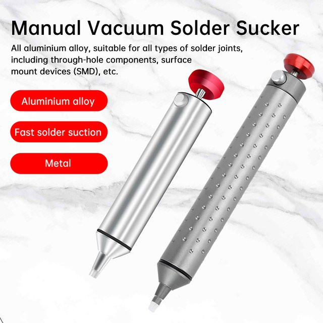 Aideepen Manuelles Vakuum-Zinn-Saugwerkzeug aus Aluminiumlegierung in Silber - Bild 1
