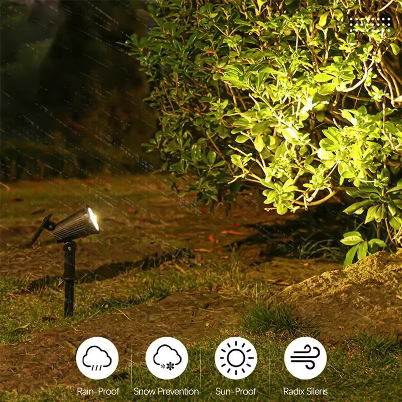 XIWANGFIRE Solarstrahler mit 9 LEDs in Schwarz, verstellbare LED-Außenbeleuchtung für Garten und Rasen mit warmweißem Licht - Bild 2