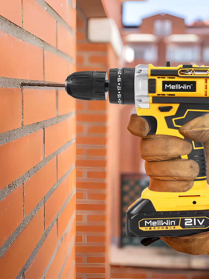 MELLWIN Akku-Schlagbohrmaschine und Akku-Schraubendreher mit 25 + 3 Drehmoment in Gelb, kompatibel mit Makita 18V LXT Batterien - Bild 7