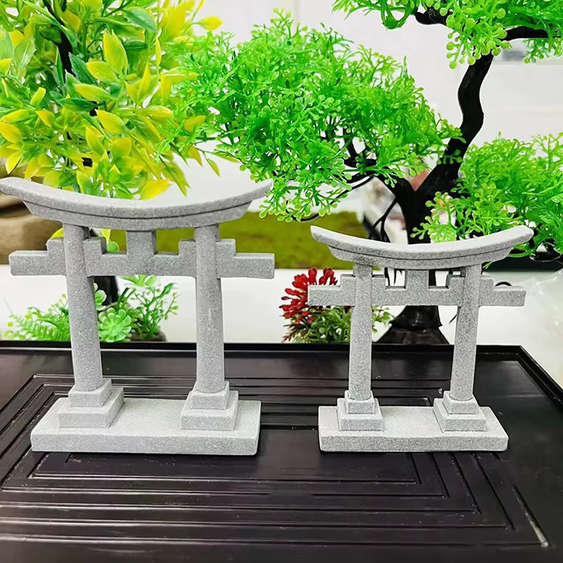 JETTING Torii-Tor Japanische Aquarium-Dekoration aus Sandstein in Grau - Bild 2
