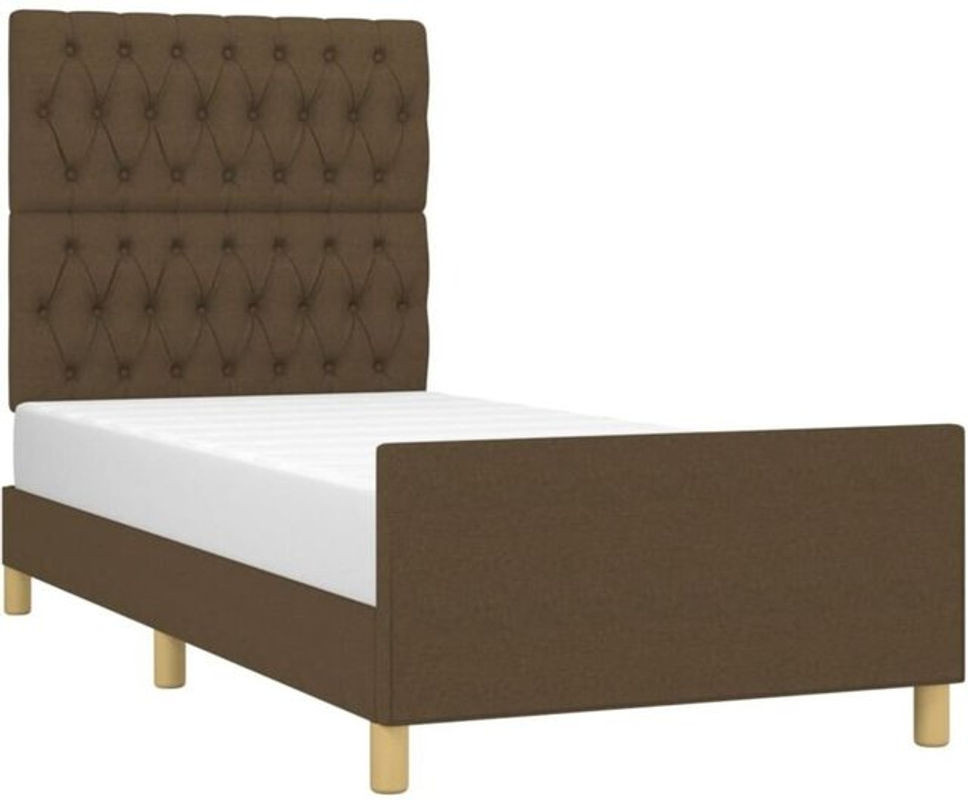 Polsterbett vidaxl in Braun aus Stoff, Modernes Bettgestell ohne Matratze, B/T: 90 x 190 cm - Bild 1