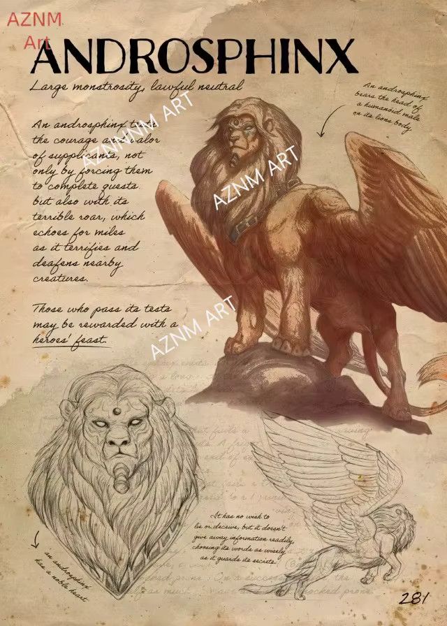 Retro Dungeons & Dragons Monster Handbuch Leinwanddruck Wandkunst im Portraitformat Multicolor - Bild 1