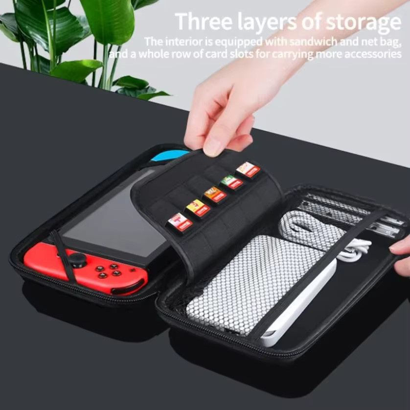 Nintendo Switch 2 Hartschalen-Tragetasche in Schwarz, kratzfeste und schützende Reisetasche mit Organizer-Funktion - Bild 3