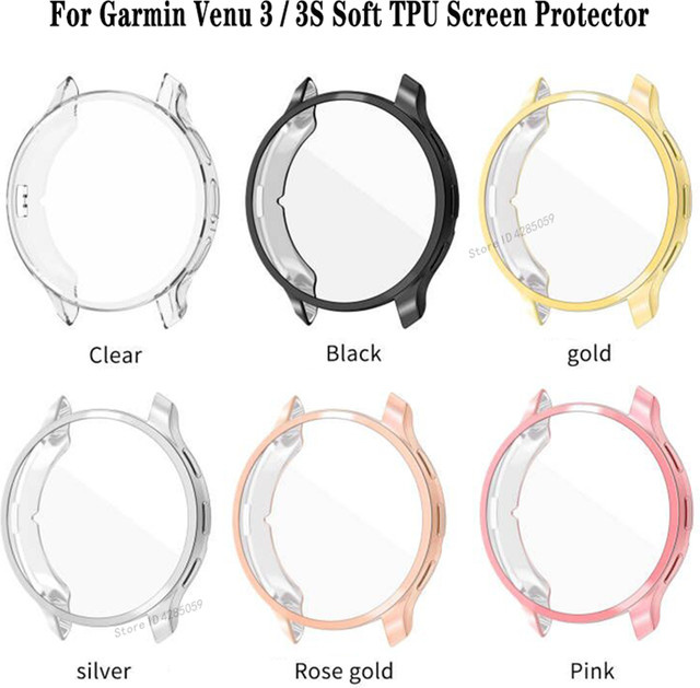 Schutzhülle für Garmin Venu 3/3S aus weichem TPU mit Display-Schutz in Schwarz und Transparent - Bild 1