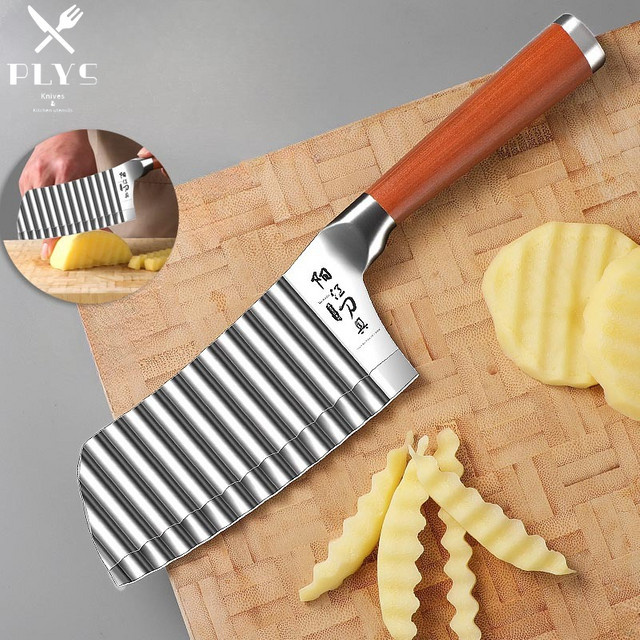 PLYS Wolverine Kartoffelschneidemesser aus Edelstahl in Silber für Pommes Frites und die Haushaltsküche - Bild 1