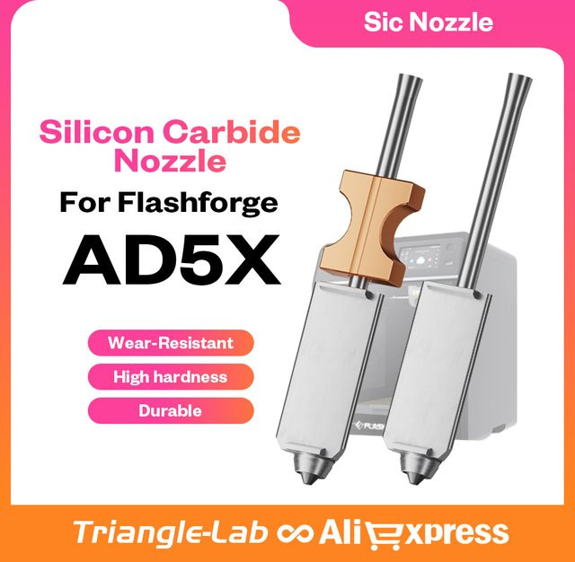 Trianglelab Siliziumkarbid-Düse für Flashforge AD5X mit einer maximalen Drucktemperatur von 300 °C - Bild 1