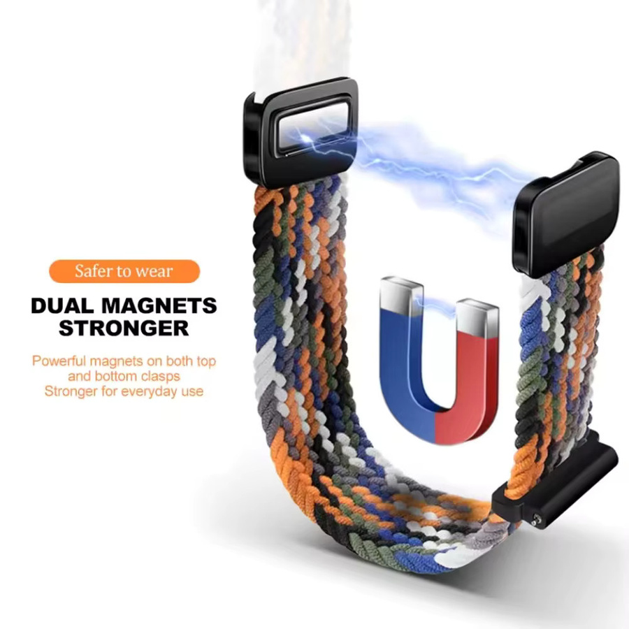 Huawei Uhrenarmband, geflochtenes Nylon-Schlaufenband, multicolor, für Huawei Band 10, 9, 8 - Bild 2
