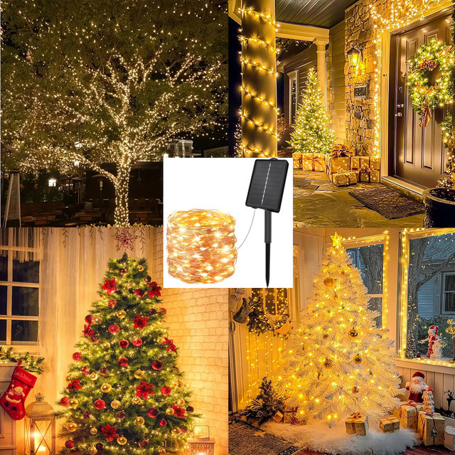 Wasserdichte LED Solar Lichterkette mit Timer für Garten, Weihnachten und Party - Bild 1