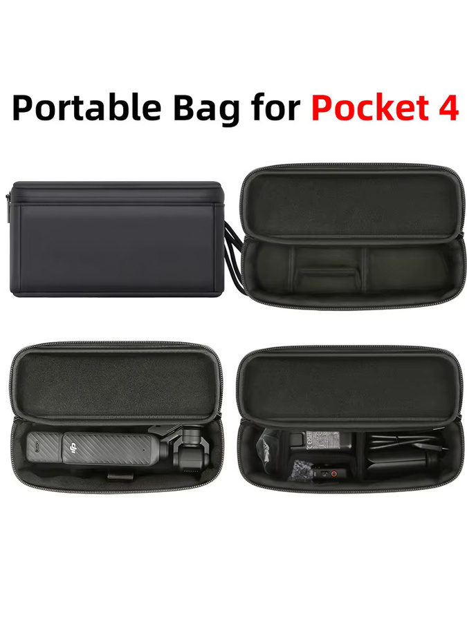 SZKOSTON Stoßfeste Hartschalen-Tragetasche für DJI OSMO Pocket 4, tragbare Reise-Aufbewahrungstasche und Schutztasche für Kamera-Zubehör in Schwarz - Bild 3