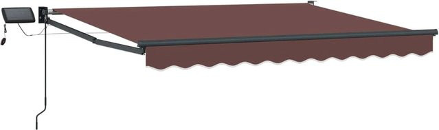 vidaXL Manuelle Gelenkarmmarkise mit LED-Beleuchtung in Braun, B: 350 cm, T: 250 cm - Bild 1