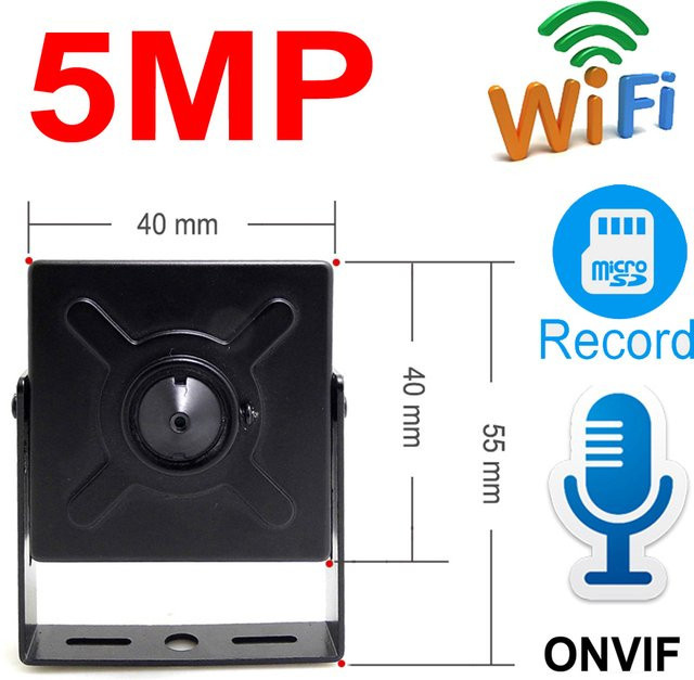 JIENUO MINI Drahtlose IP Kamera 5MP HD mit Audio und Wifi, Schwarz - Bild 1