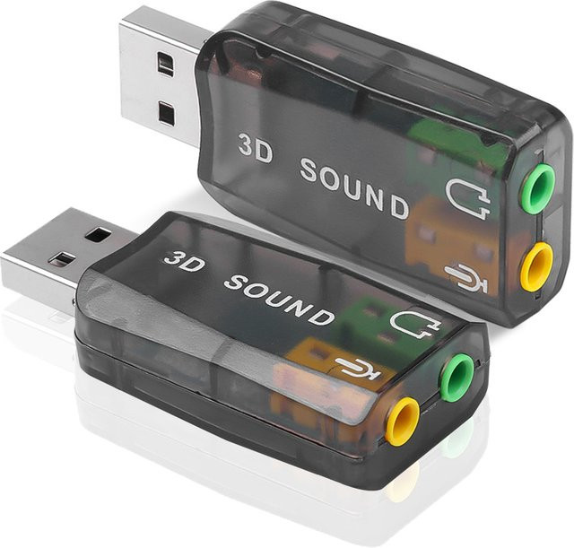 Kebidumei USB-Soundkarte als externer Mini-Audio-Adapter mit USB-A auf 3,5 mm Klinke für Laptop, Headset und Lautsprecher - Bild 1
