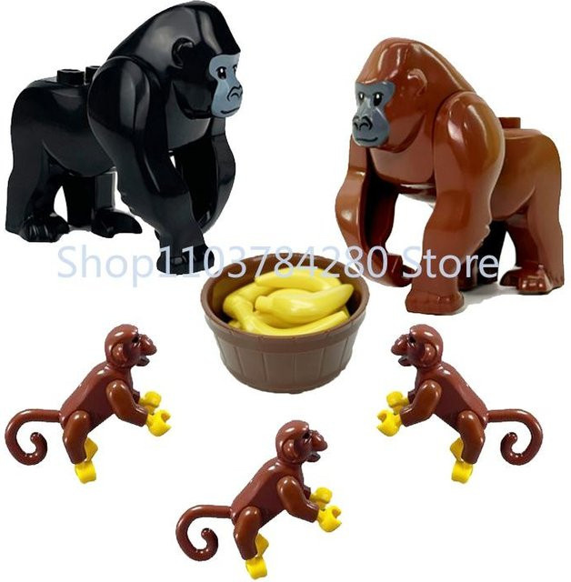 Afrikanische Wildtiere Zoo Bausteine Figuren, Spielzeugmodelle, dunkelblau - Bild 1