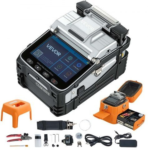 VEVOR Glasfaser-Spleißgerät mit 6 Motoren und Kernausrichtung, LWL-Fusionsspleißgerät mit 5 Zoll Touchscreen, VFL und OPM, 7800mAh Akku, Farbe: Grau - Bild 1