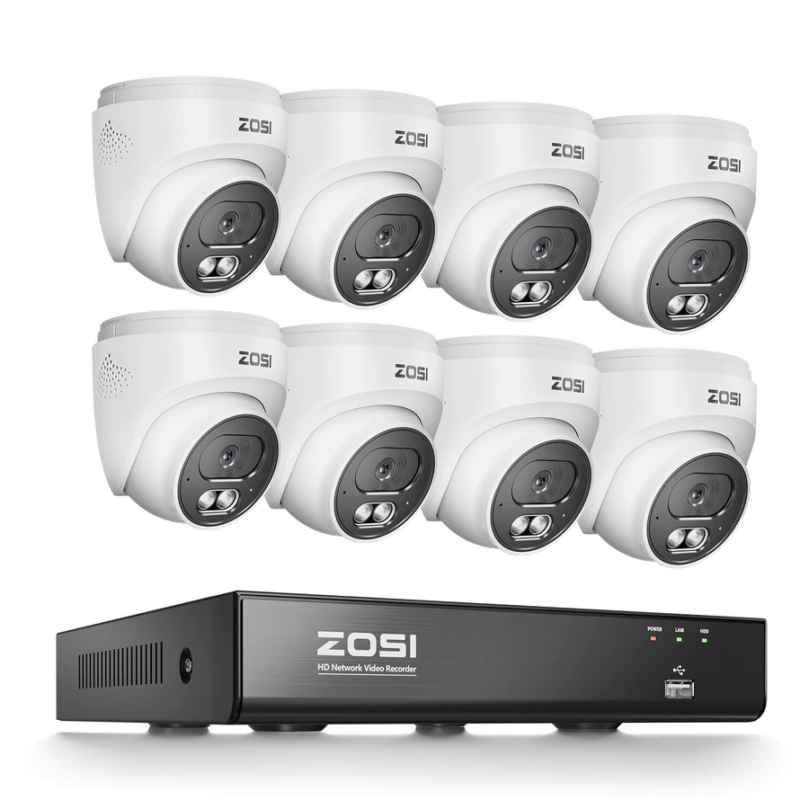 ZOSI 4K PoE CCTV Sicherheitskamerasystem C220 mit 8MP IP-Kameras für Innen und Außen, 2-Wege-Audio, 8CH NVR (16CH erweiterbar), Farbe: Weiß - Bild 8