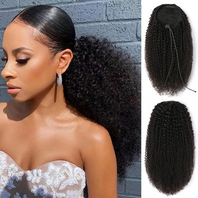 Tomiyaa Afro Puff Haarteile, lockiges Haar, Damen - Bild 1
