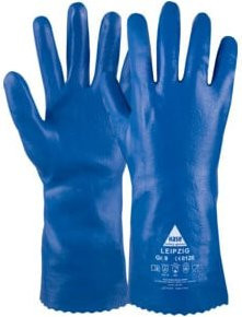 Hase Chemikalienschutzhandschuhe aus Nitril und Kunststoff in Blau, Größe 10 - Bild 1