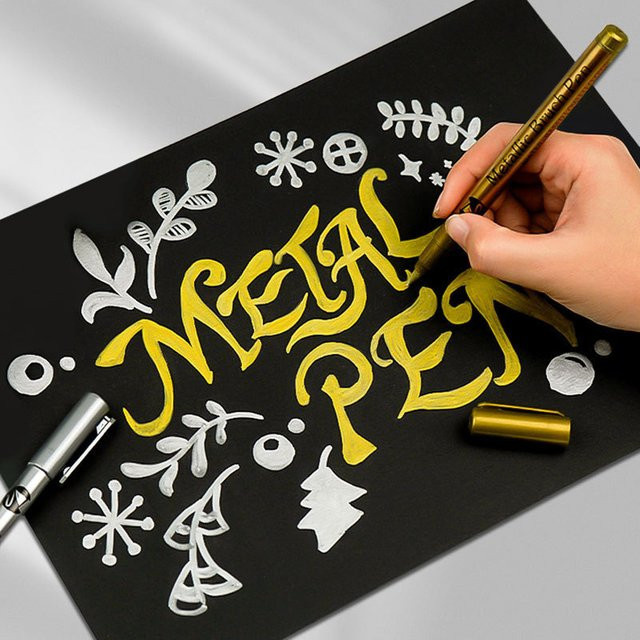 2 Stück Metallic Markierungsstifte in Gold und Silber, wasserfeste Permanent-Stifte für Stein, Keramik, Glas und DIY-Projekte - Bild 1