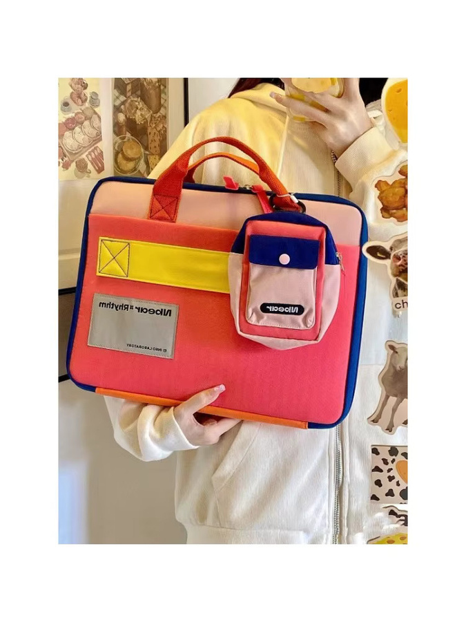 Stoßfeste Laptoptasche für 16-Zoll-Laptops und MacBook Pro 13, Tragbare Laptophülle und Computergehäuse in Pink und Multicolour - Bild 2