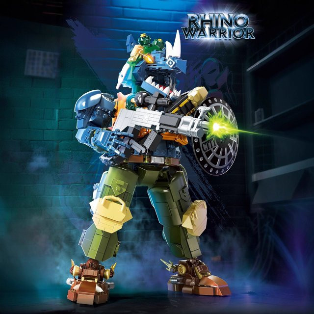 Bizhibo Rhinoceros Ninja, Bausteinmodell, Cybernetic Mecha Figur - Bild 1