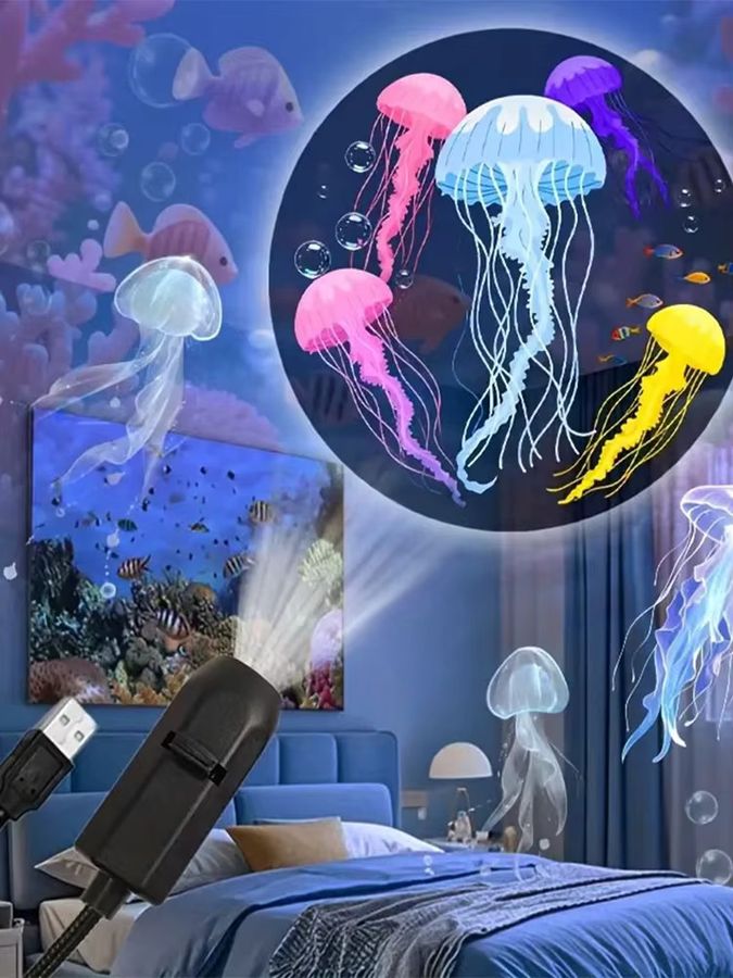 VENUSWING USB-Projektor mit Oktopus- und Meeresmotiven für 360 Grad Drehung zur Wand- und Deckenbeleuchtung - Bild 7