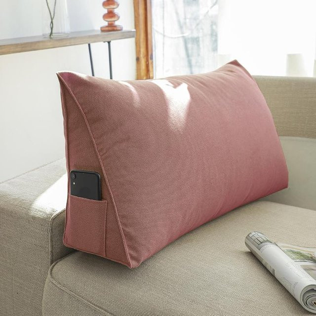AprSi Rückenlehnenkissen Rosa, rechteckiges Lendenkissen für Wohnzimmer und Nachttisch, B/H/T: 60 x 35 x 20 cm - Bild 1