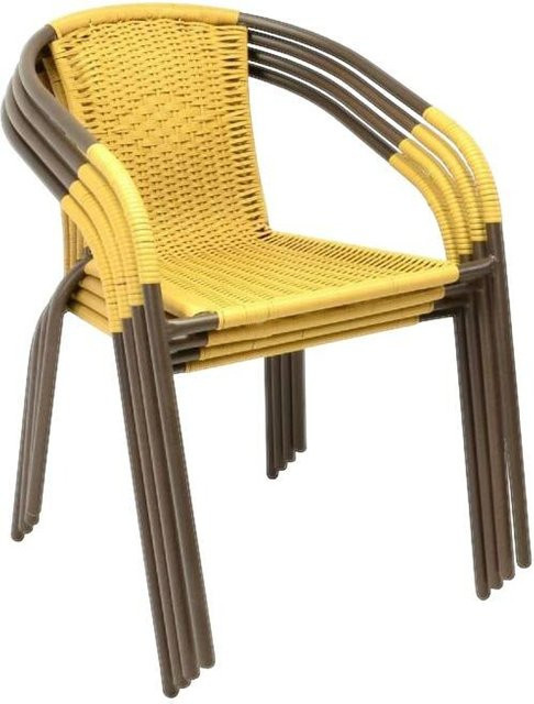 VCM Bistrostuhl aus Poly-Rattan in Beige und Hellbraun, stapelbarer Balkonstuhl, B/T/H: 53 x 60 x 73 cm - Bild 1