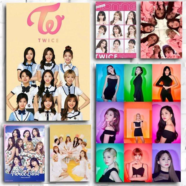 Kayou Kpop Twice Poster Kunstdruck im Anime-Stil, Mehrfarbig, Papier, Rechteckig - Bild 1