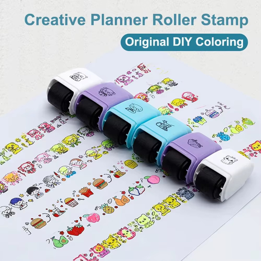 Cartoon Rollstempel mit Selbsttinte für Scrapbooking und Bastelarbeiten für Kinder und Kindergarten - Bild 4