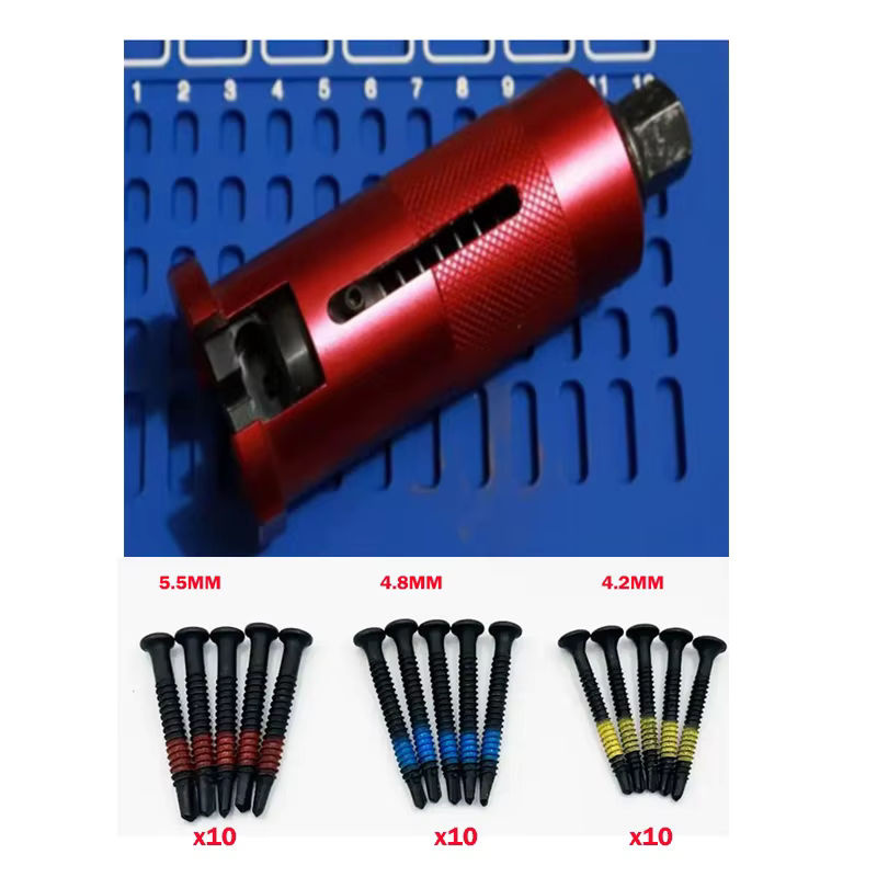 KYREAL Schlüsselzylinderschloss-Abzieher Set in Rot mit Schrauben für 4,2 mm, 4,8 mm und 5,5 mm zur Entfernung gebrochener Kurbeln - Bild 3