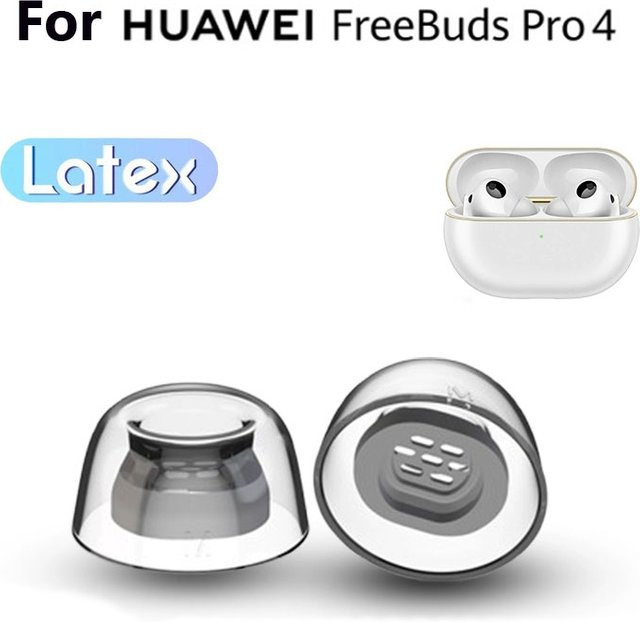 AoneCheer Latex-Ohrstöpsel für Huawei FreeBuds Pro 4 5 Bluetooth-Kopfhörer, antiallergisch und rutschfest, Farbe: transparent - Bild 1