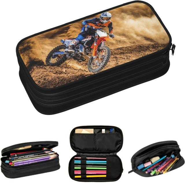 Street Rhythm Motocross Federtasche für Schüler in Beige, B/T/H: 21 x 10,5 x 5 cm - Bild 1
